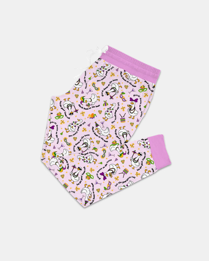 Mardi Gras Silly Goose Bamboo Women Pajama Set
