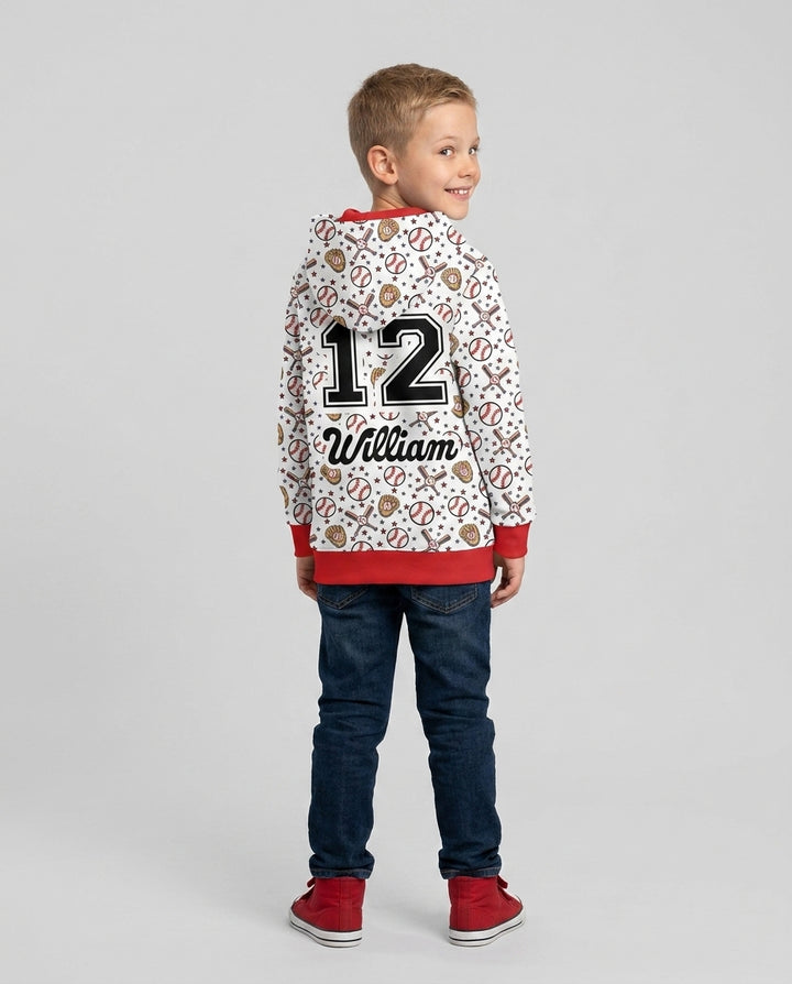 All-Star Baseball Custom Name Bamboo Zip Hoodie