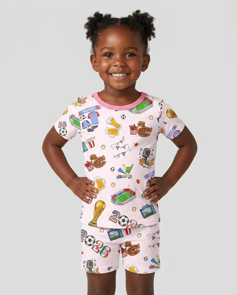 Dreaming of The Cup Bamboo Two Piece Short Sleeve Shorts Pajama Set