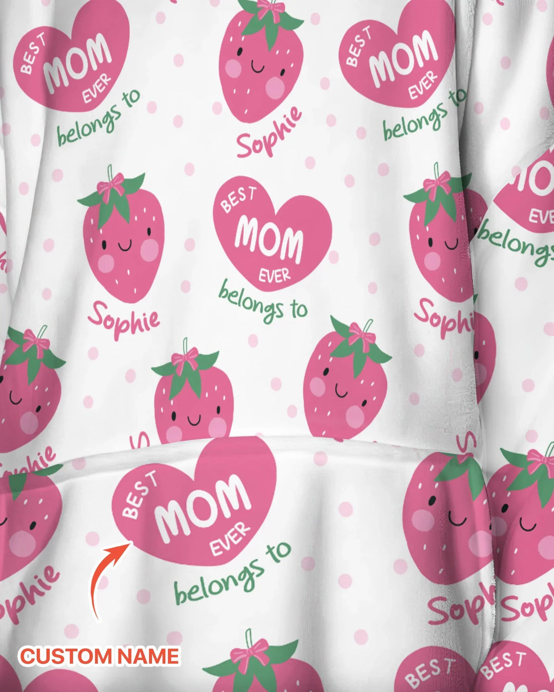 Custom Name Best Mom Ever Belongs to Bamboo Blanket Hoodie