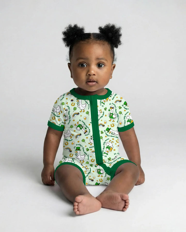 St. Patrick's Day Silly Goose Bamboo Shorty Zippy