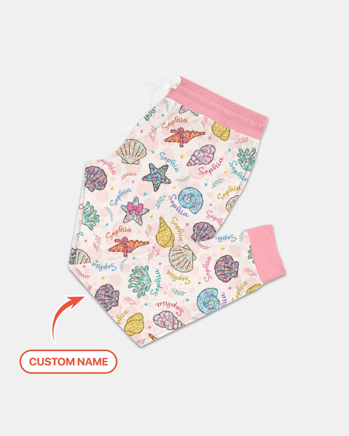 Custom Name Seaside Wildflower Summer Bamboo Women Pajama Set