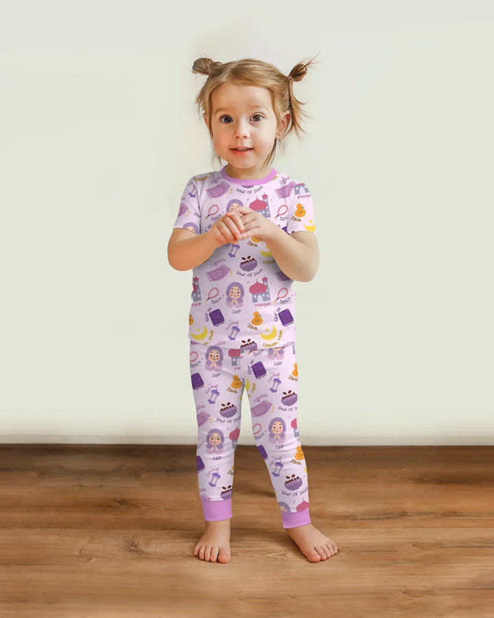 Happy Ramadhan Bamboo Two Piece Short Sleeve Pajama Set