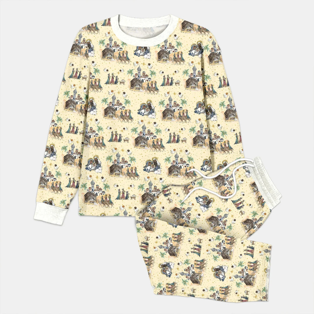 Nativity Christmas Family Matching Family Bamboo Men's Pajama Set
