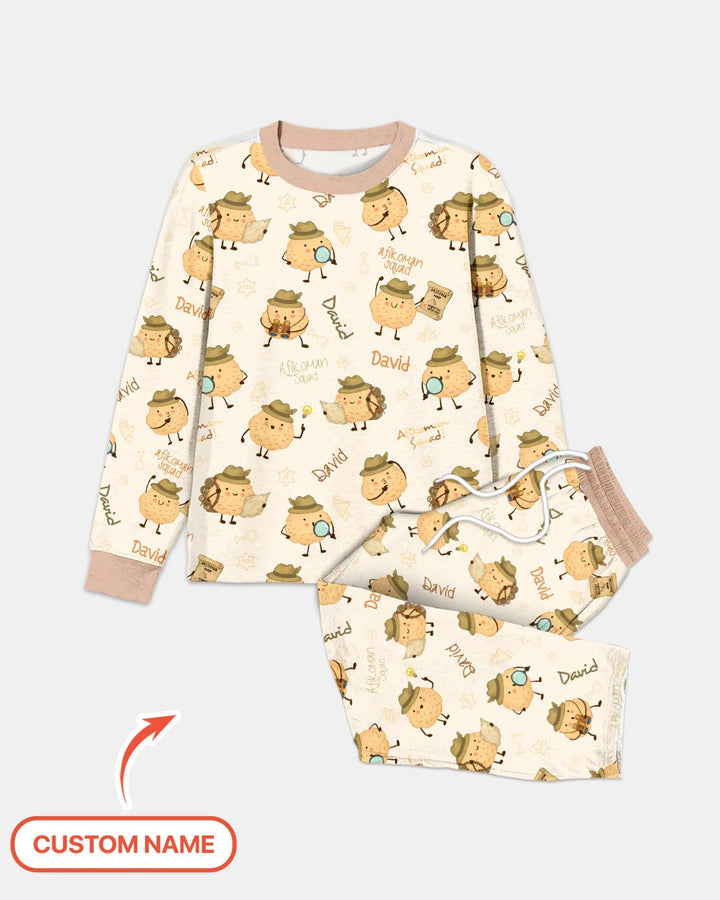 Custom Name Passover Afikoman Bamboo Men's Pajama Set