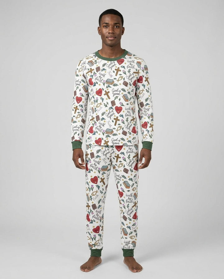 Love Jesus God Is Good Bamboo Men's Pajama Set