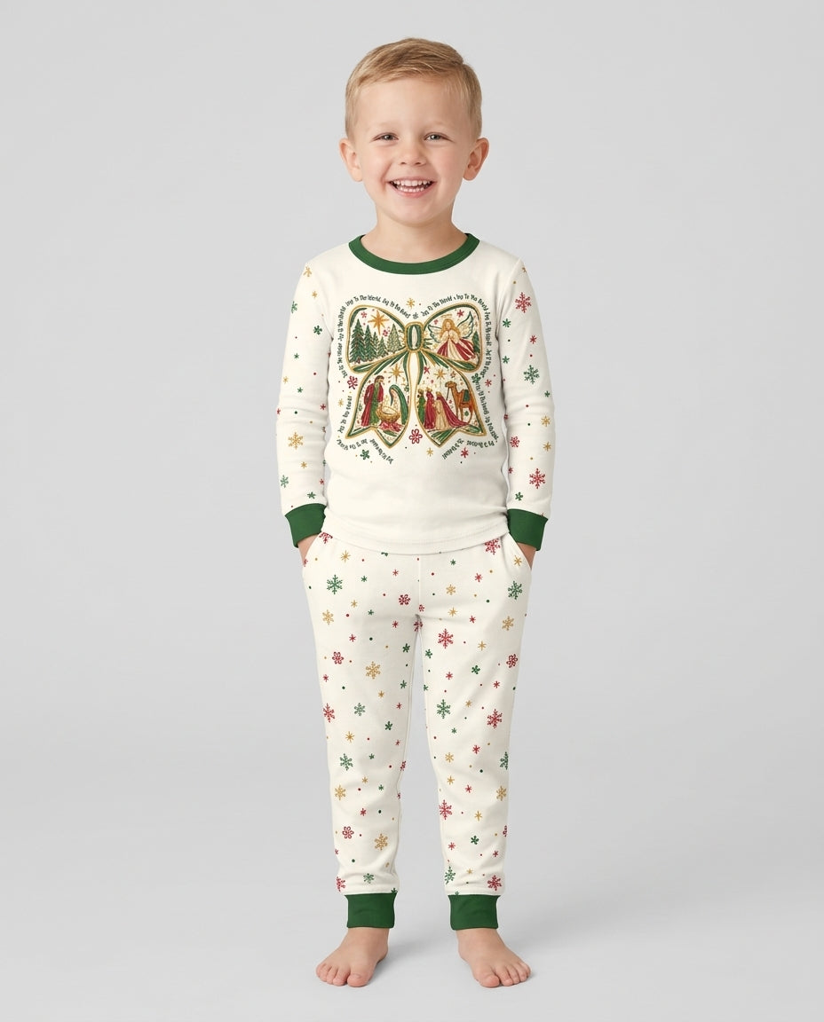 Joy To The World  Bamboo Two Piece Long Sleeve Pajama Set