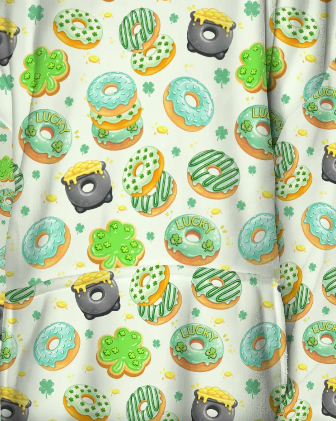 St. Patrick's Day Donut Wearable Bamboo Blanket Hoodie