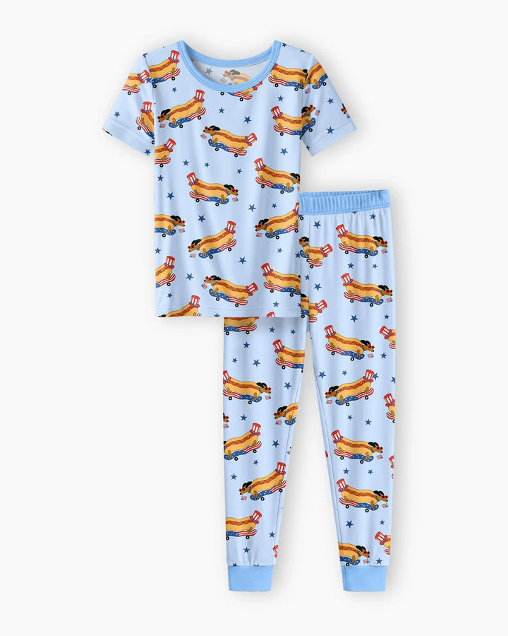 American Hot Dog Bamboo Two Piece Short Sleeve Pajama Set