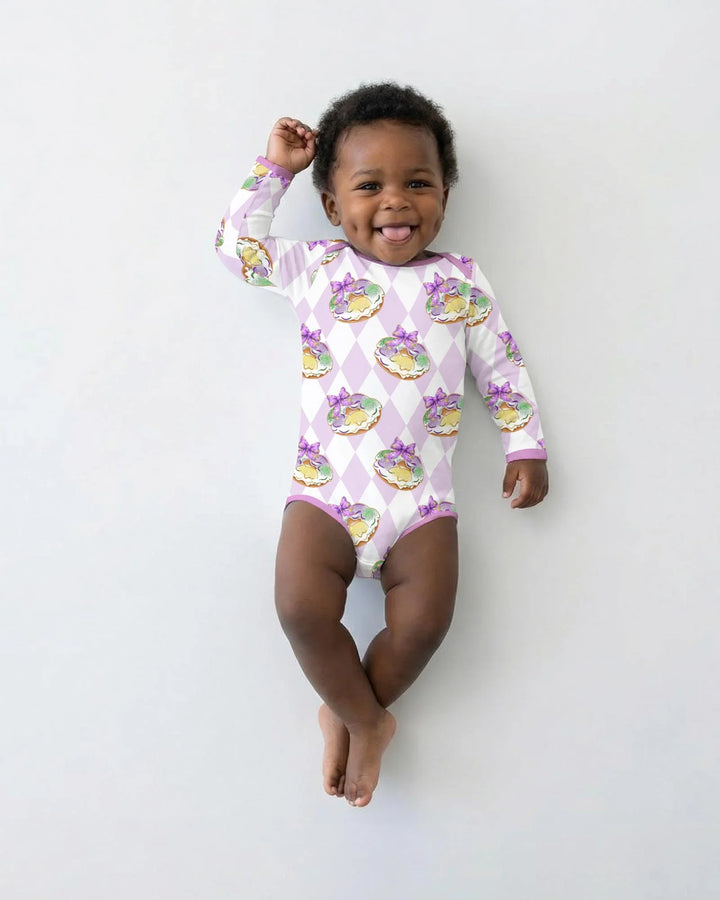Mardi Gras Donut Bamboo Bodysuit