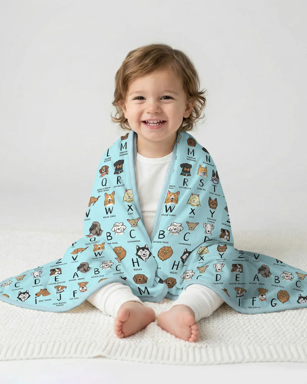 Funny Dogs Alphabet Bamboo Blanket