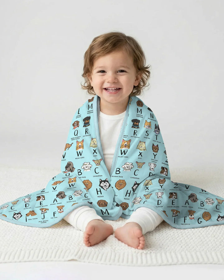 Funny Dogs Alphabet Bamboo Blanket