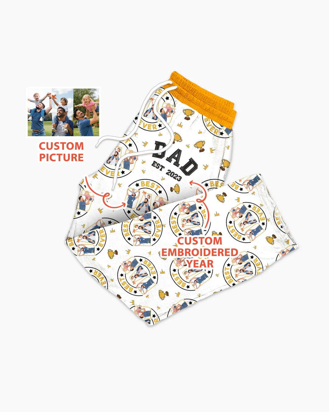 Personalized Family Matching Father's Day Embroidered Bamboo Men's Pajama Set