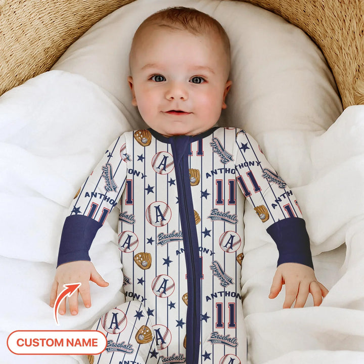 Custom Name Baseball Time Bamboo Convertible Zippy