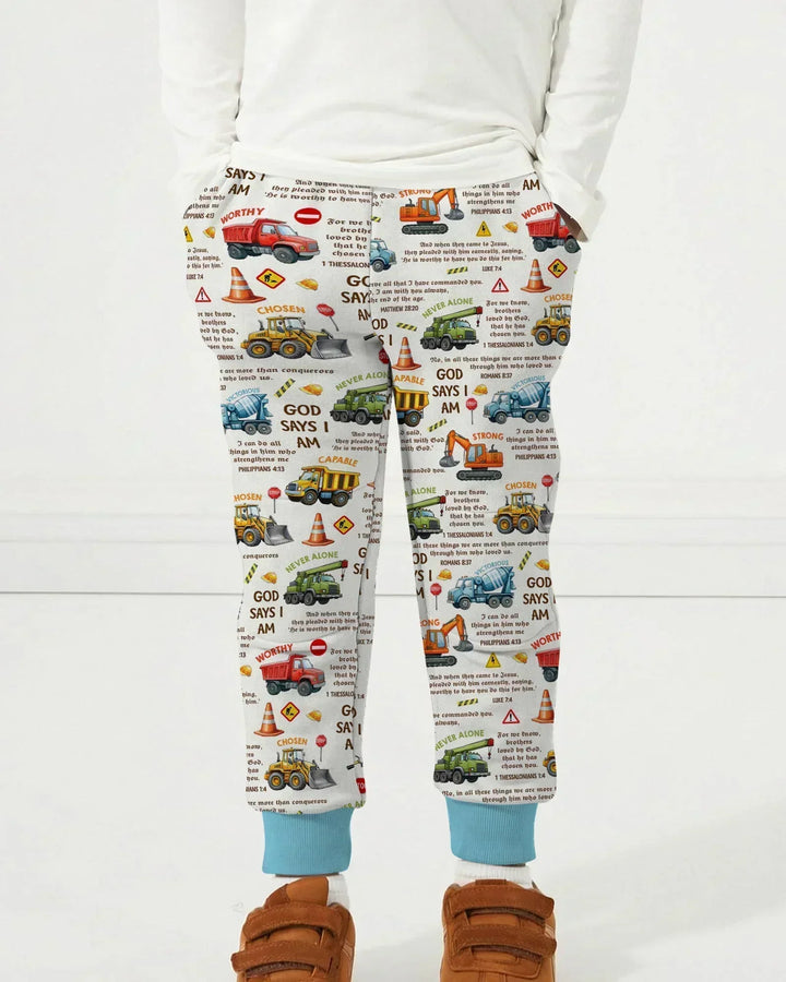 Bible Verse Construction Trucks Bamboo Jogger