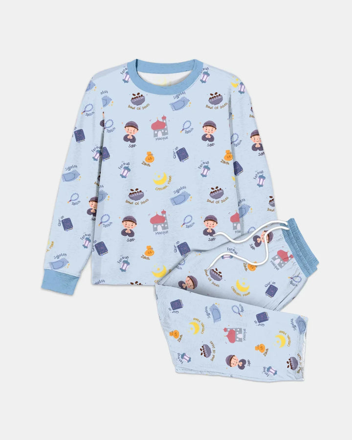 Cute Ramadhan Mubarak Bamboo Men's Pajama Set