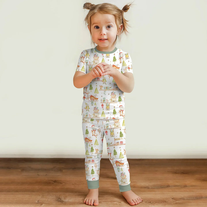 Santa's Workshop Bamboo Two Piece Short Sleeve Pajama Set