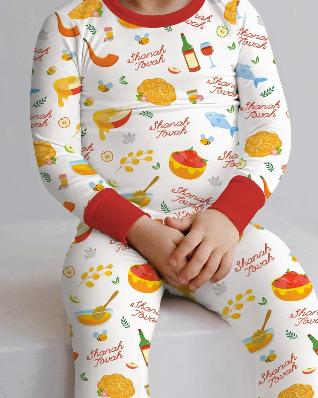 Shanah Tovah Family Matching Bamboo Two Piece Long Sleeve Pajama Set