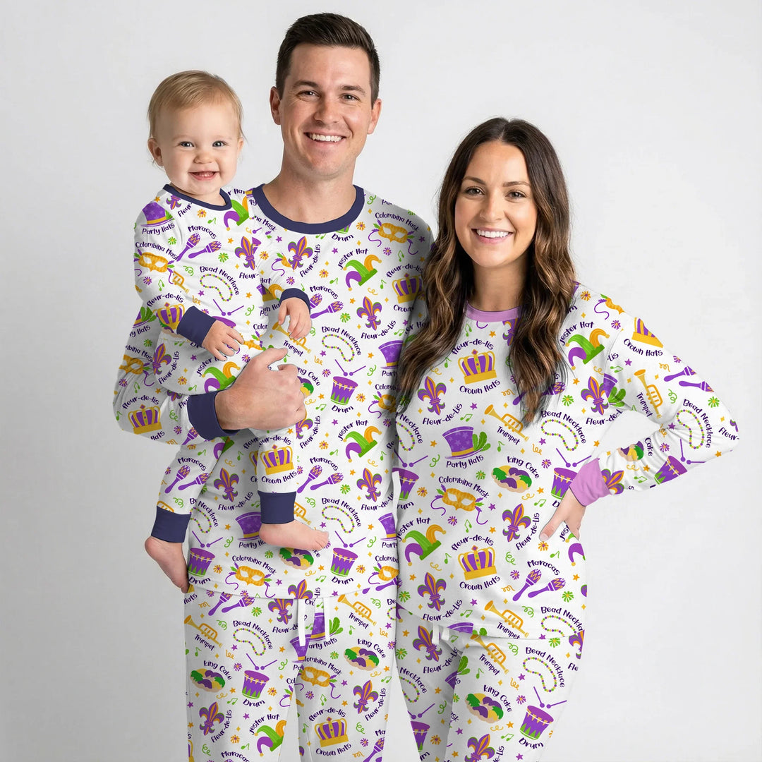 Mardi Gras Family Matching Bamboo Convertible Zippy