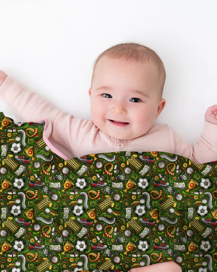 Green Soccer All-Star Bamboo Blanket