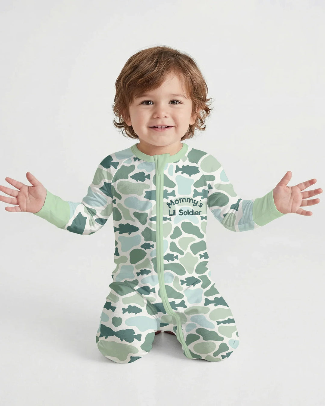Lil Soldier Embroidered Bamboo Convertible Zippy