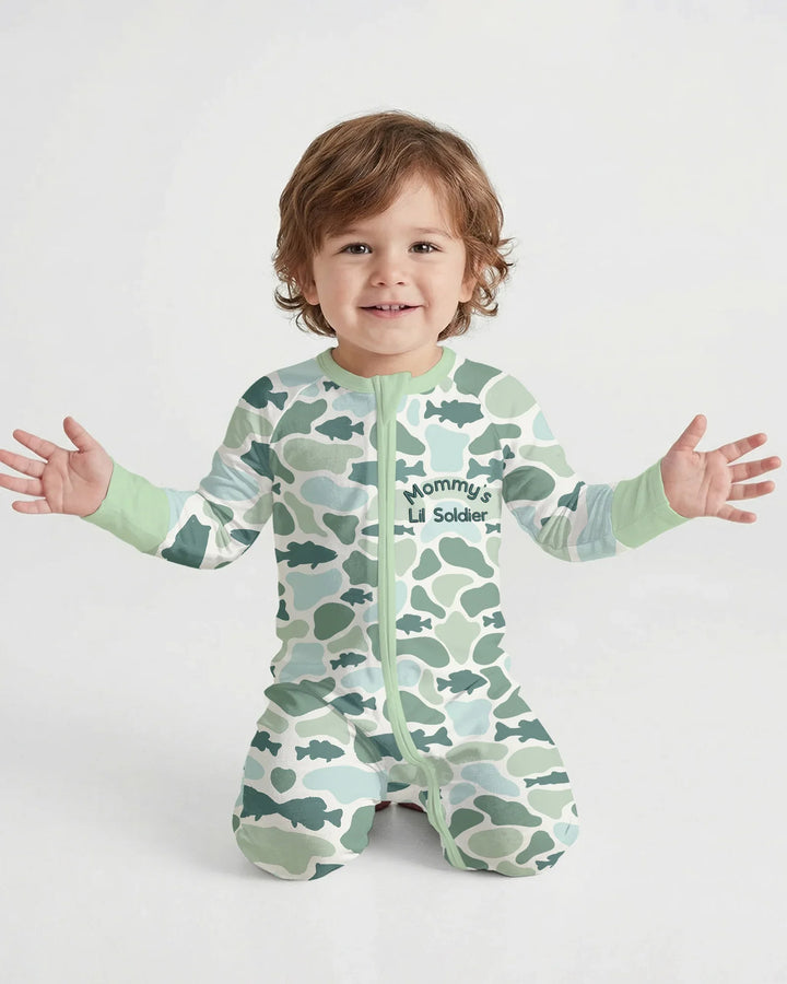 Lil Soldier Embroidered Bamboo Convertible Zippy