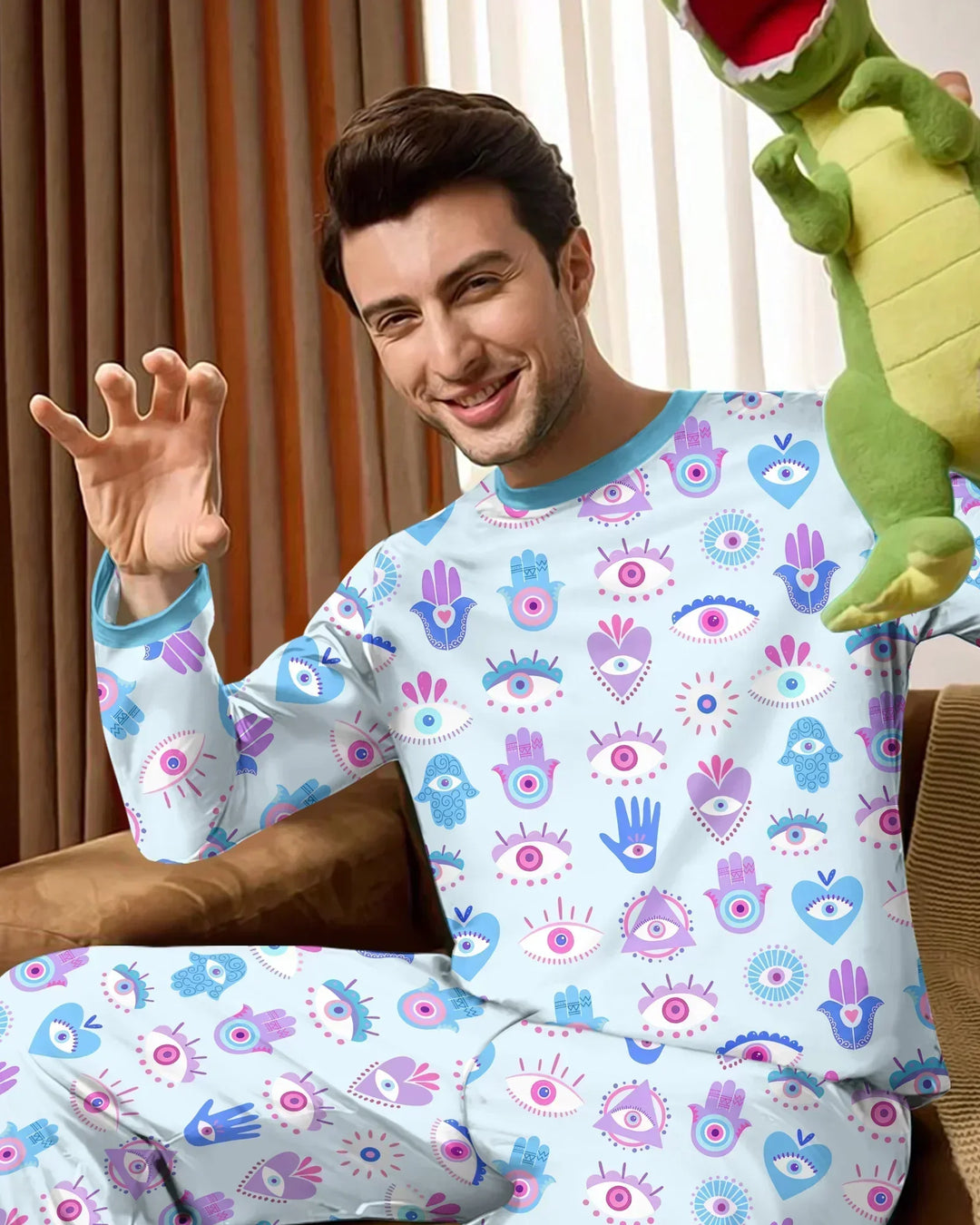 Hamsa Heart Guardians Family Matching Bamboo Men's Pajama Set