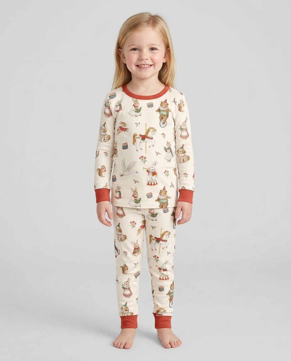 Winter & Vintage Bamboo Two Piece Long Sleeve Pajama Set