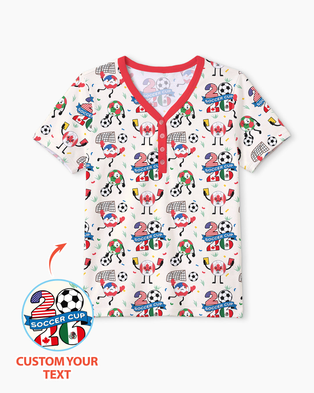Soccer Squad 2026 Bamboo Women Short Sleeve Short Pajama Set