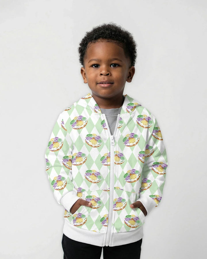 Mardi Gras Donut Bamboo Zip Hoodie