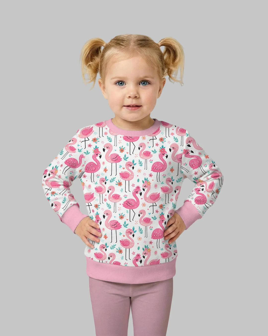 Hello Flamingo Bamboo Crewneck Sweatshirt