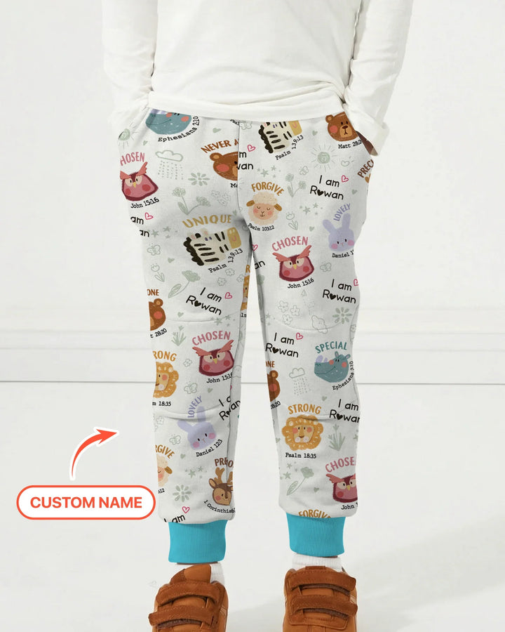 God’s Little Zoo Custom Name Bamboo Jogger