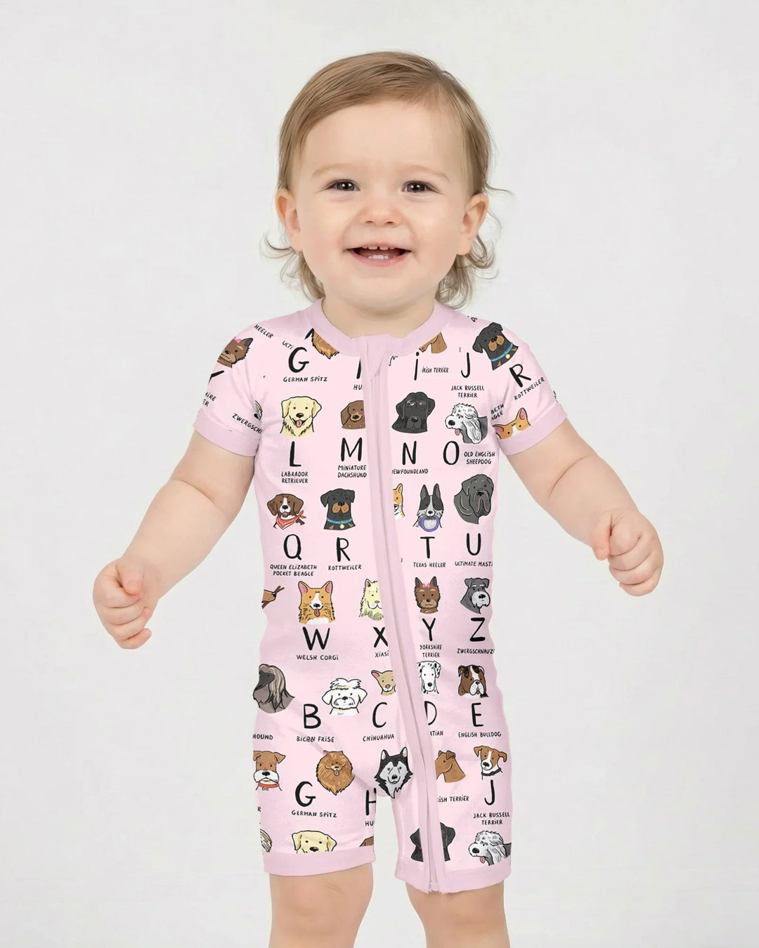 Funny Dogs Alphabet Bamboo Shorty Zippy