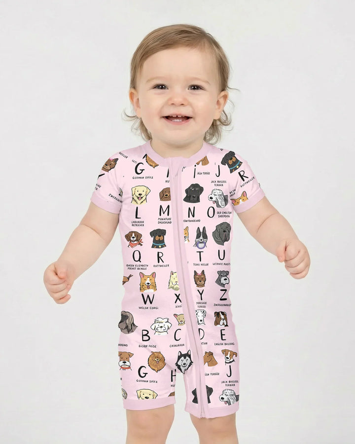 Funny Dogs Alphabet Bamboo Shorty Zippy