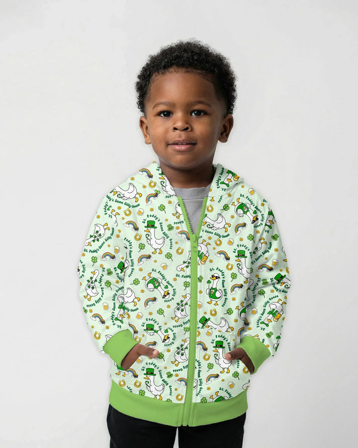 St. Patrick's Day Silly Goose Bamboo Zip Hoodie