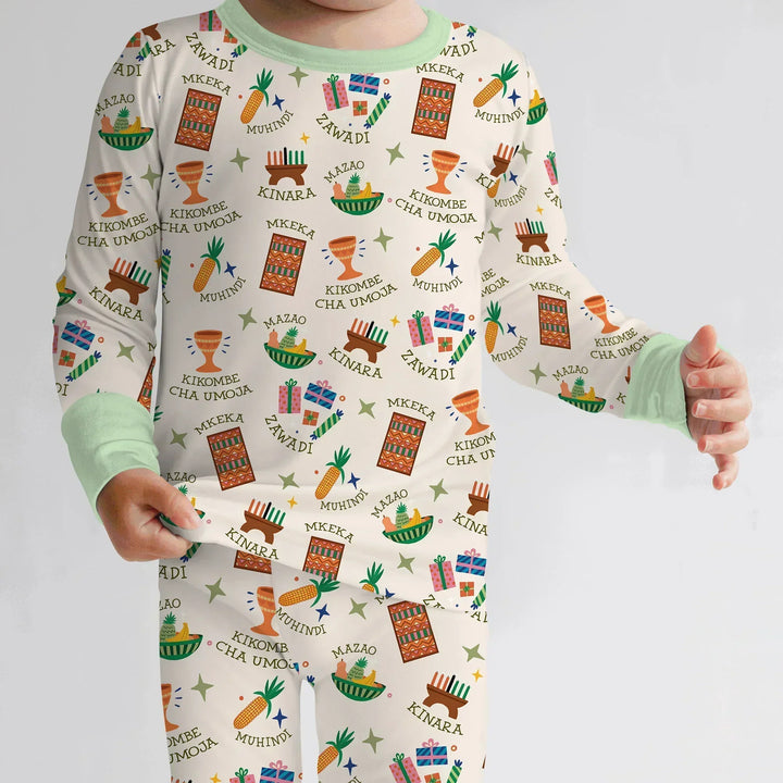 Kwanzaa Spirit Bamboo Two Piece Long Sleeve Pajama Set