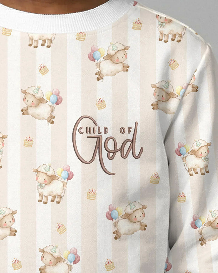 Child Of God Embroidered Baby Bamboo Crewneck Sweatshirt