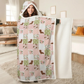 Floral Dachshund Grace Bamboo Wearable Hooded Blanket