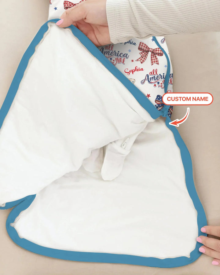 Custom Name All American Girl Bamboo Sleep Bag