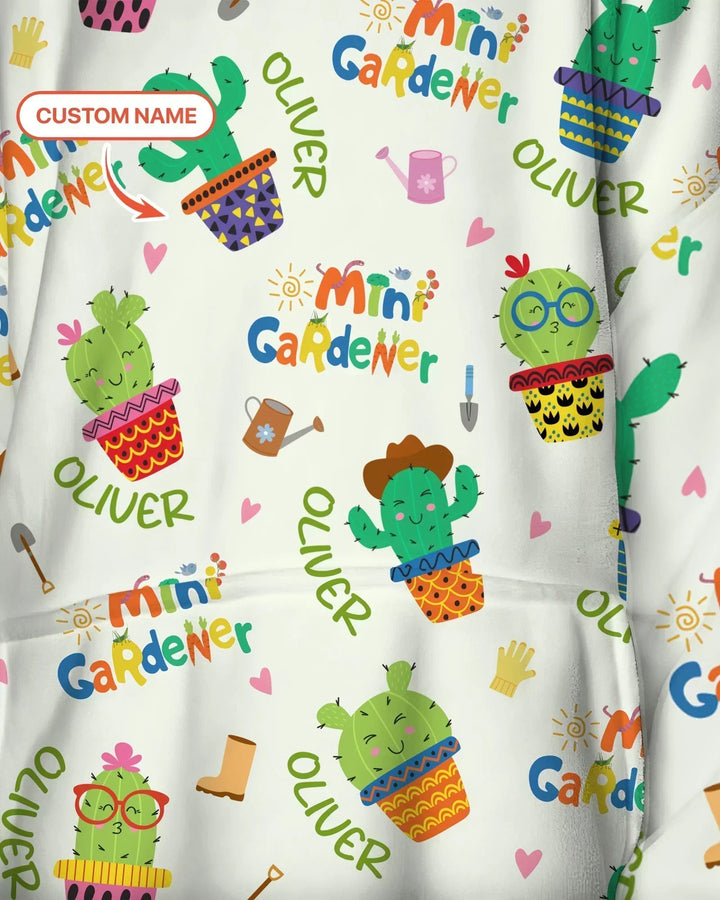 Custom Name Mini Gardener Bamboo Blanket Hoodie