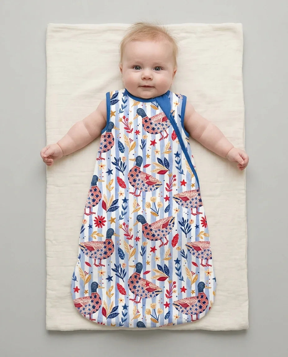 Patriotic Mallard Duck Bamboo Sleep Bag