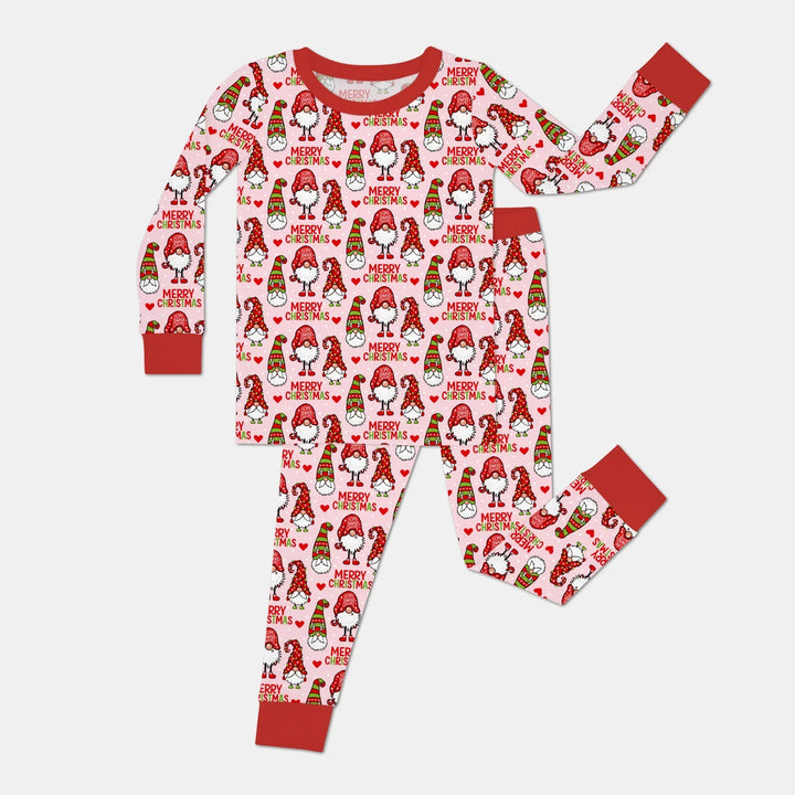 Gnomie Christmas Bamboo Two Piece Long Sleeve Pajama Set