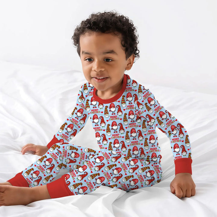 Gnomie Christmas Bamboo Two Piece Long Sleeve Pajama Set