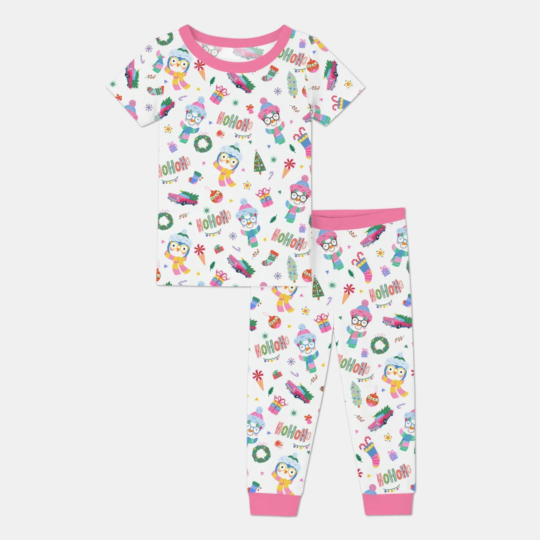 Bright Christmas Bamboo Two Piece Short Sleeve Pajama Set