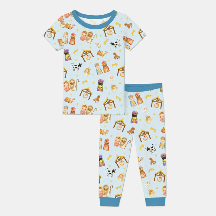 Away In A Manger Bamboo Two Piece Short Sleeve Pajama Set