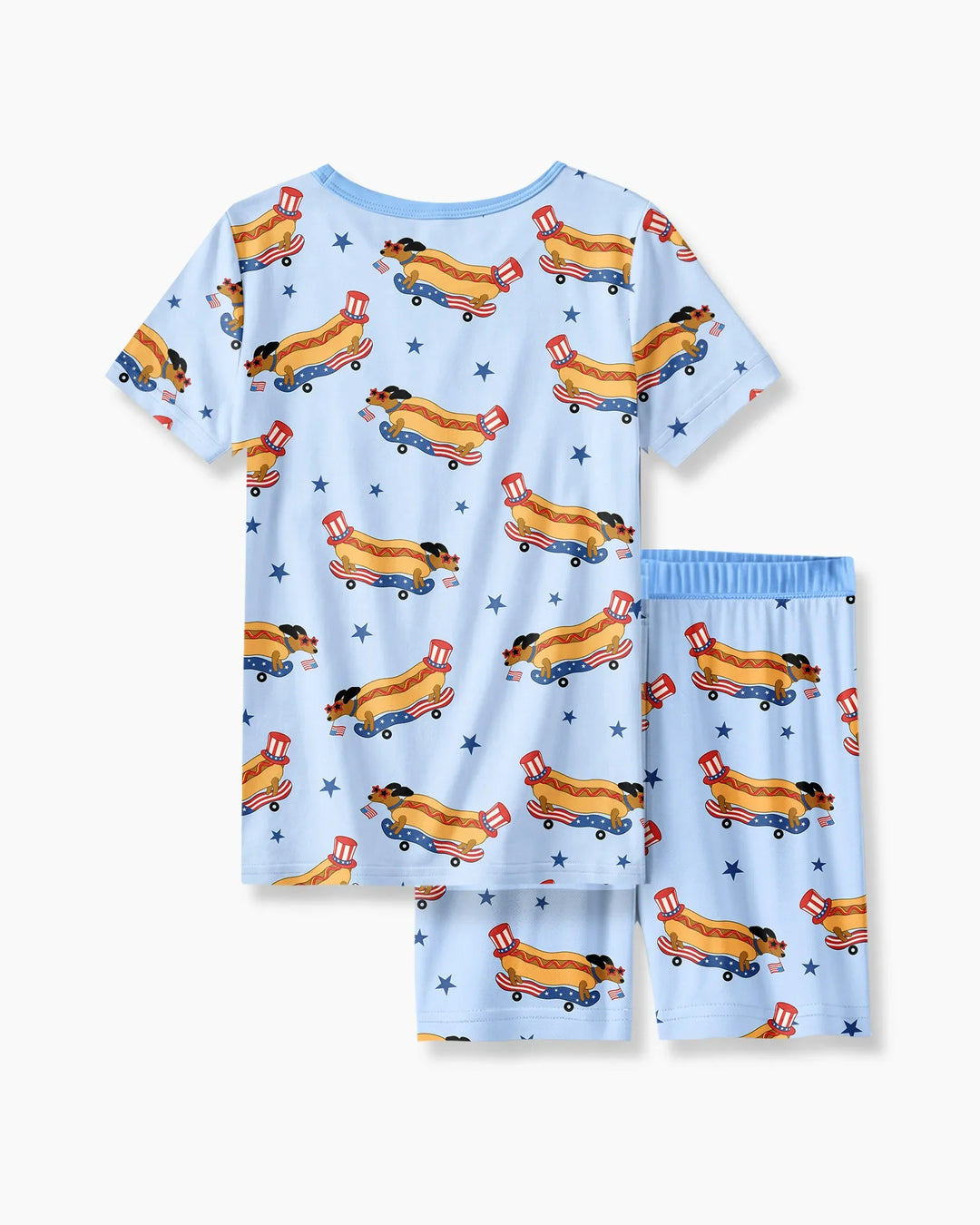 American Hot Dog Bamboo Two Piece Short Sleeve Shorts Pajama Set