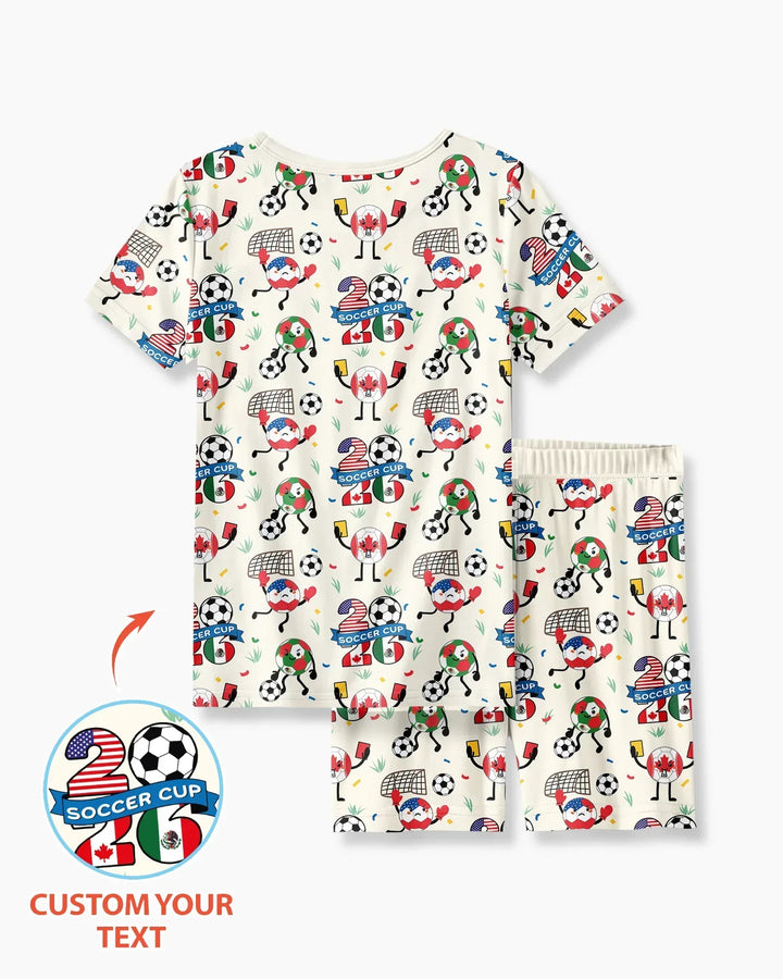 Soccer Squad 2026 Bamboo Two Piece Short Sleeve Shorts Pajama Set