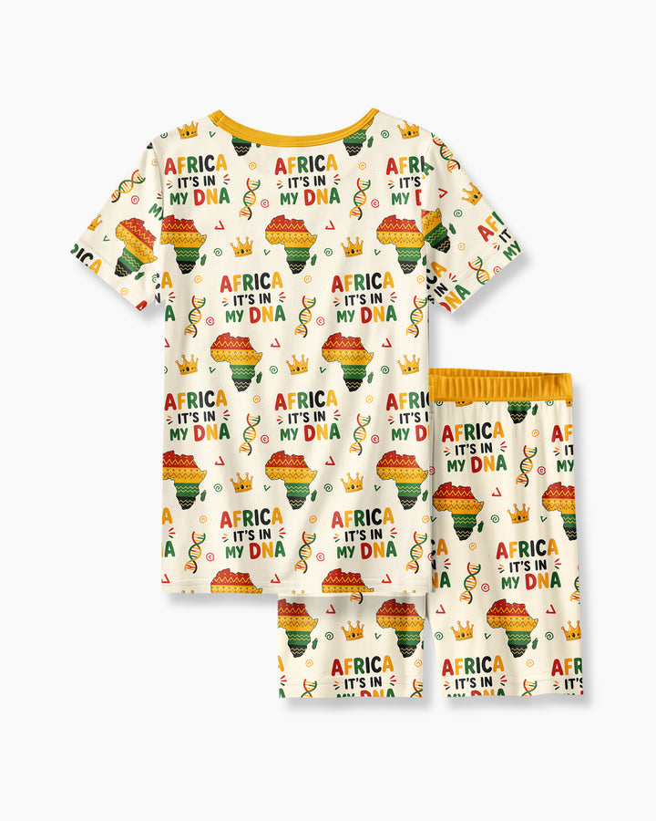 Africa It's In My DNA Bamboo Two Piece Short Sleeve Shorts Pajama Set