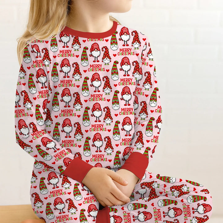 Gnomie Christmas Bamboo Two Piece Long Sleeve Pajama Set