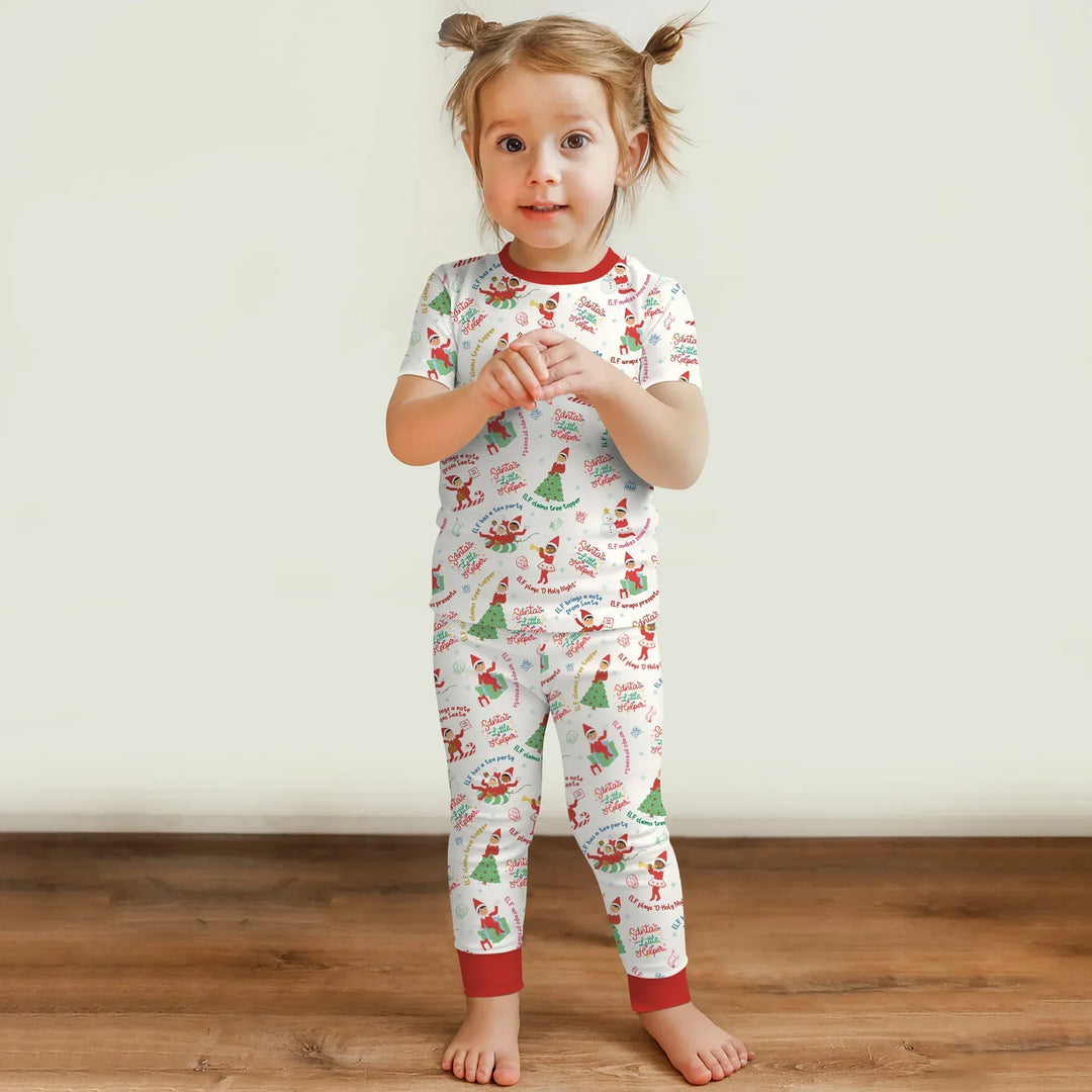 Christmas Elf Bamboo Two Piece Short Sleeve Pajama Set